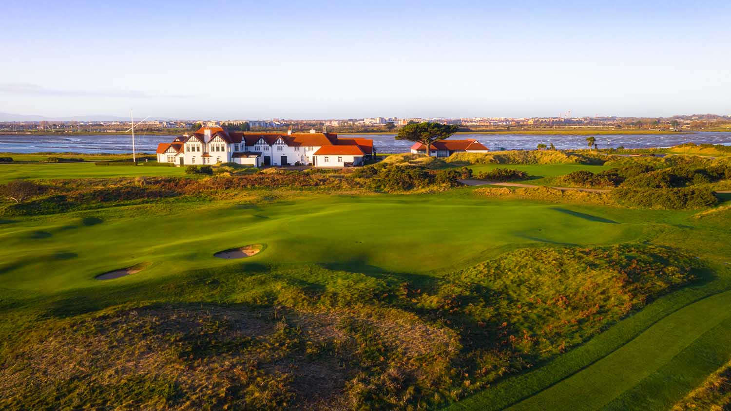 A view of the golf course from above.