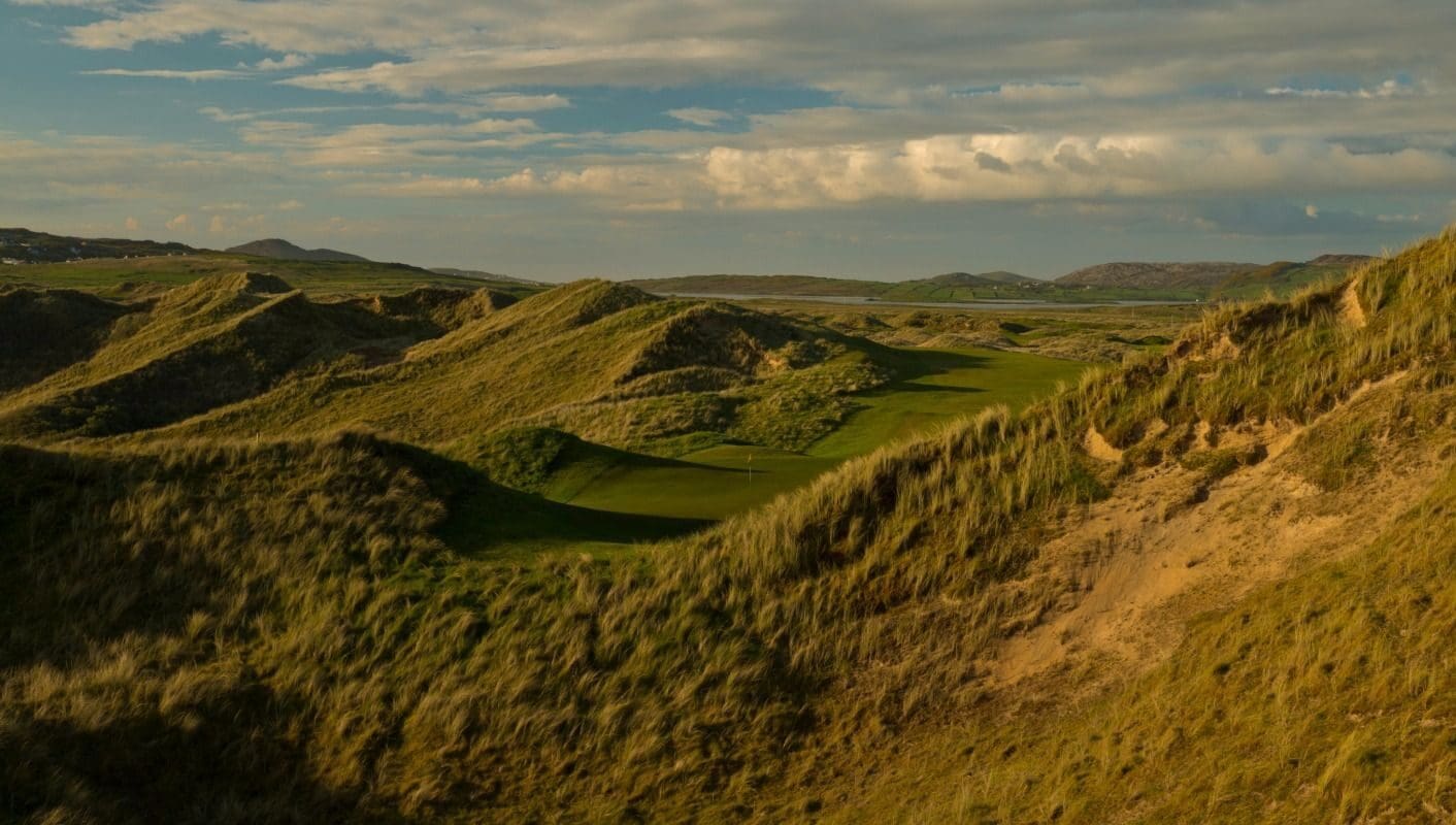 A view of the golf course from above.