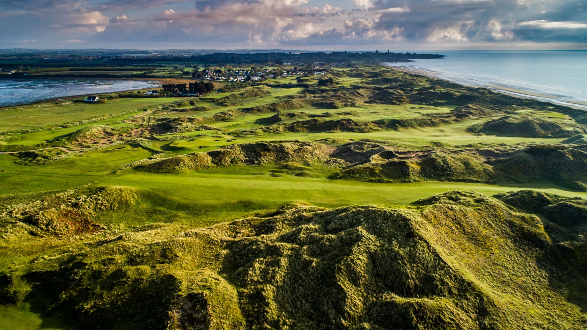 A view of the golf course from above.